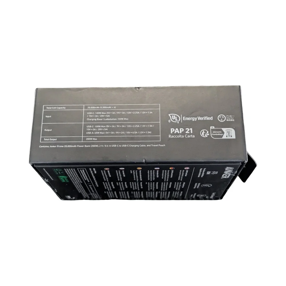 W9O Anker - Prime Power Bank 735 w/ Smart Display (20000mAh, 200W,‎ 3-Port)- Blk